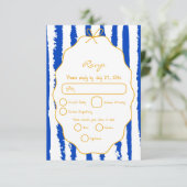 Whimsical Stripes Handwritten Painted Wedding 出欠カード (スタンド正面)