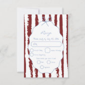 Whimsical Stripes Handwritten Painted Wedding  出欠カード (正面)