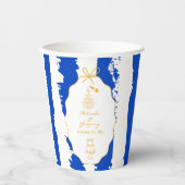 Whimsical Stripes Handwritten Painted Wedding  紙コップ (正面)