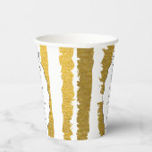 Whimsical Stripes Handwritten Painted Wedding  紙コップ (右)