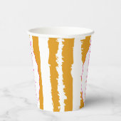 Whimsical Stripes Handwritten Painted Wedding  紙コップ (右)