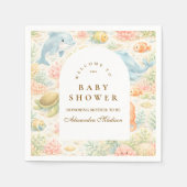 Whimsical Summer Animals Baby Shower スタンダードカクテルナプキン (正面)