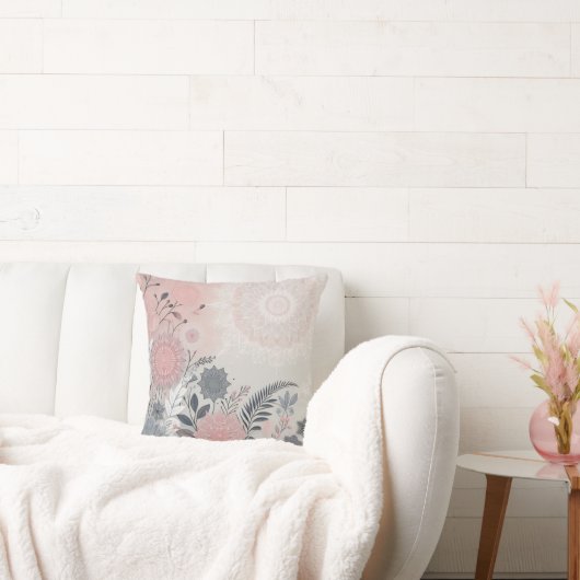 Whimsical Summer Floral Bloom クッション (ソファ)