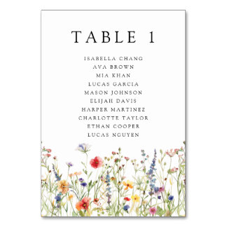 Whimsical Summer Floral Wedding  Table Number テーブルナンバー