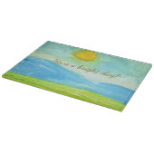 Whimsical Sun Watercolor "Have a Bright Day" カッティングボード (角)