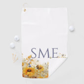 Whimsical Sunflower Meadow Monogram – ゴルフタオル (インサイチュ)