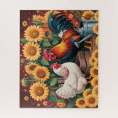 Whimsical Sunflower Rooster ジグソーパズル (縦)