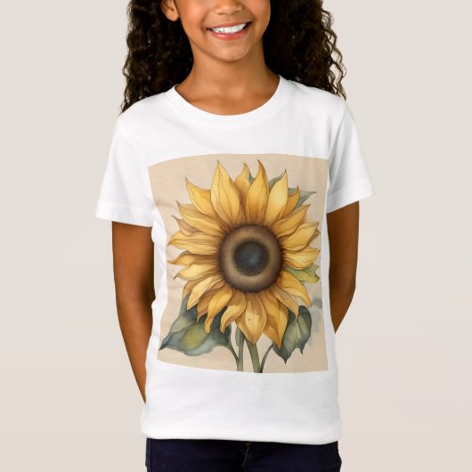 Whimsical Sunflower, Sunflower, Adorable Sunflower Tシャツ (正面)