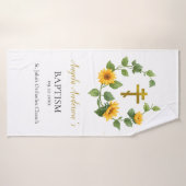 Whimsical Sunflower Wreath Orthodox Baptism Gift バスタオル (バスタオル)