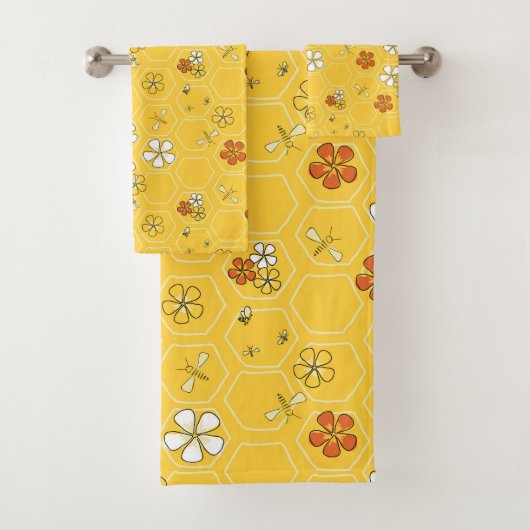 Whimsical Sunny Honeycomb & Wildflower Towel set バスタオルセット (インサイチュ)