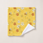 Whimsical Sunny Honeycomb & Wildflower Towel set バスタオルセット (ウォッシュタオル)