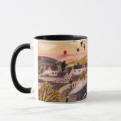 Whimsical Sunset Village Mug マグカップ (左)