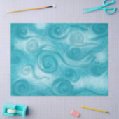Whimsical Swirly Sky Blue Pattern Decoupage 薄葉紙 (クラフト)