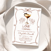  whimsical tan drawn Love Is Brewing Bridal Shower 招待状