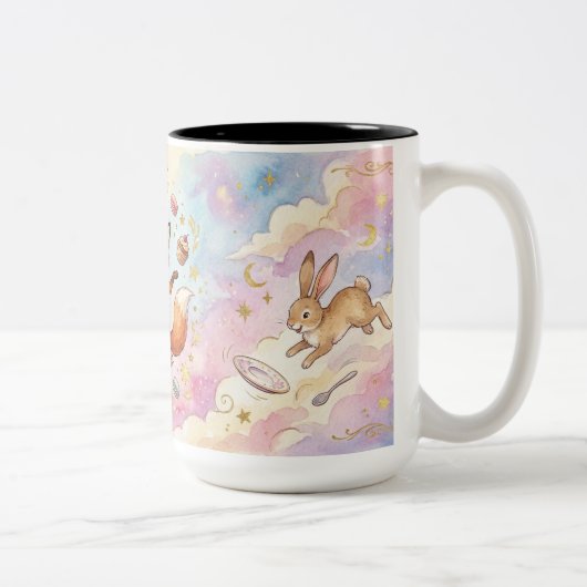 Whimsical Tea Party Animals ツートーンマグカップ (右)