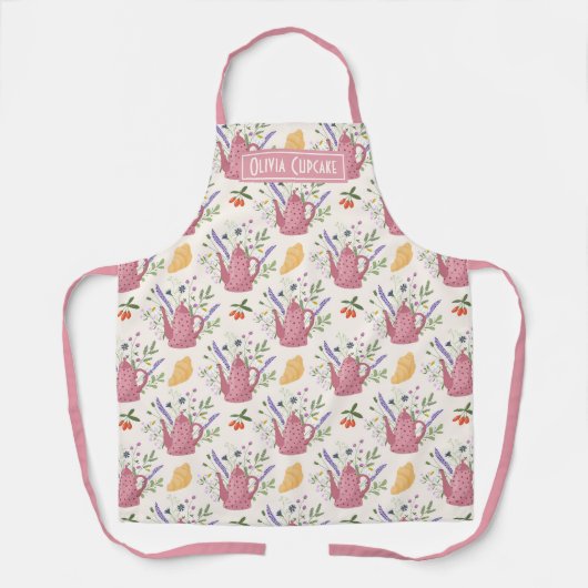 Whimsical Tea Time Doodle  エプロン (正面)