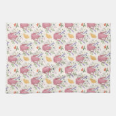 Whimsical Tea Time Doodle Kitchen Towel  キッチンタオル (横)