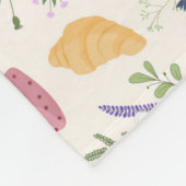 Whimsical Tea Time Doodle Throw Blanket フリースブランケット (角)