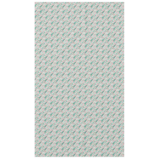 Whimsical Teal Christmas Trees on Pink  テーブルクロス (正面)