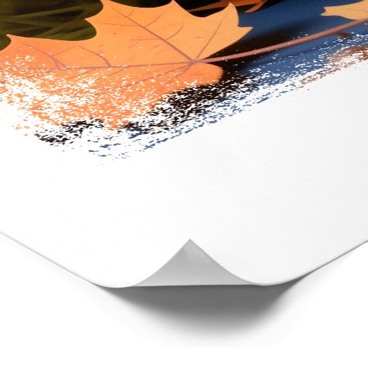 Whimsical Teal Pumpkin with Golden Bow ポスター (角)