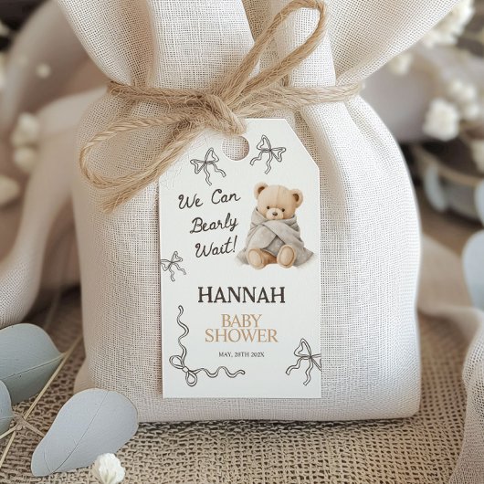  whimsical Teddy Bear 赤ちゃん歓迎会 ギフトタグ
