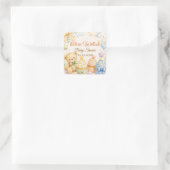 Whimsical Teddy Bear Baby Shower スクエアシール (バッグ)