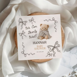 Whimsical Teddy Bear Baby Shower  スタンダードカクテルナプキン
