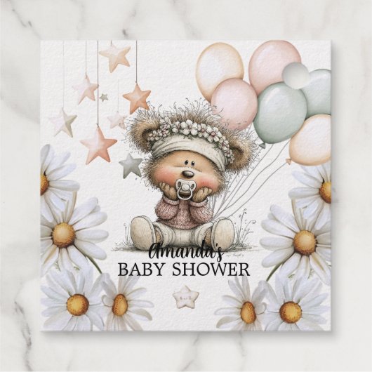 Whimsical Teddy Bear Baby Shower  フェイバータグ (裏面)