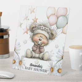 Whimsical Teddy Bear Baby Shower  台座サイン