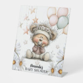 Whimsical Teddy Bear Baby Shower 台座サイン (正面)