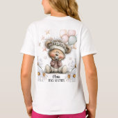 Whimsical Teddy Bear Baby Shower Big Sister Tシャツ (裏面)