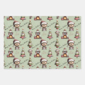 Whimsical Teddy Bear Christmas  ラッピングペーパーシート (正面3)