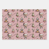 Whimsical Teddy Bear Christmas  ラッピングペーパーシート (正面2)