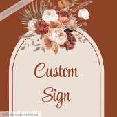 Whimsical Terracotta Pampas Sage Boho Arch Custom ポスター