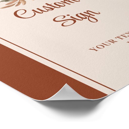 Whimsical Terracotta Pampas Sage Boho Arch Custom ポスター (角)