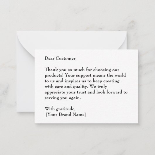 Whimsical Thank You Card  ノートカード (裏面)