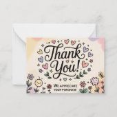Whimsical Thank You Card ノートカード (正面)