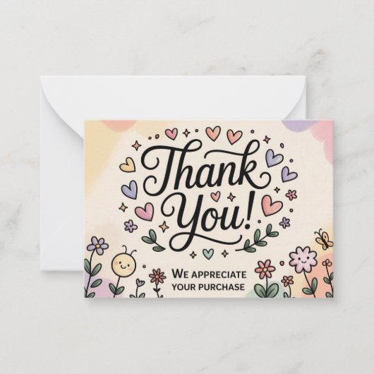 Whimsical Thank You Card  ノートカード (正面)