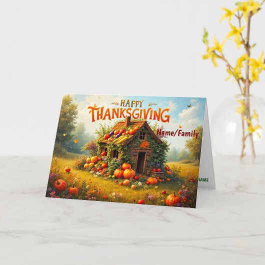 Whimsical Thanksgiving Harvest カード (黄色い花)