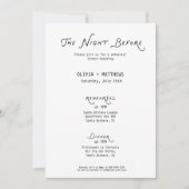 Whimsical The Night Before Rehearsal Minimalist  招待状 (正面)