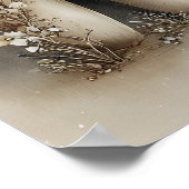 Whimsical Three Teeth Print, Floral Tooth Nursery ポスター (角)