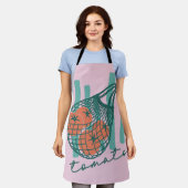 Whimsical Tomatos Italy Farmers Market エプロン (着用した状態)