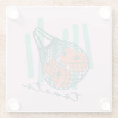 Whimsical Tomatos Italy Farmers Market ガラスコースター (裏面)