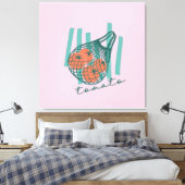 Whimsical Tomatos Italy Farmers Market キャンバスプリント (インサイチュ (寝室))