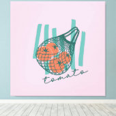 Whimsical Tomatos Italy Farmers Market キャンバスプリント (インサイチュ (ウッドフロア))