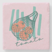 Whimsical Tomatos Italy Farmers Market ストーンコースター (正面)