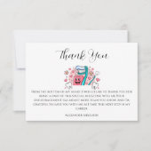 Whimsical Tooth & Hearts Dental Graduation Party サンキューカード (正面)