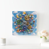 Whimsical toy clock スクエア壁時計 (ホーム)