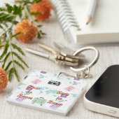 Whimsical Travel Doodle Keychain – Cute Adventure キーホルダー (正面右)