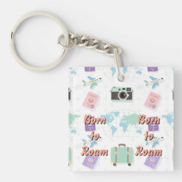 Whimsical Travel Doodle Keychain – Cute Adventure キーホルダー